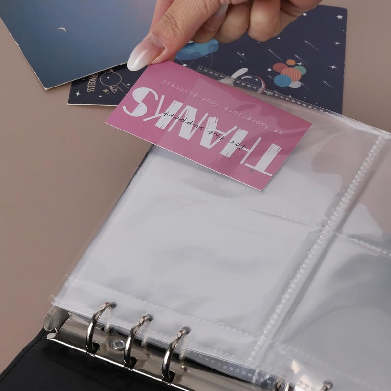 acDesign 60 Sheets A5 Binder Pockets, 3 Size One-Sided Card Binder Sleeves for 6 Ring Binde(4 Pocket 2 Pocket 1 Pocket) - Image 5